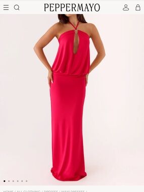 Peppermayo Hot Pink Halter Maxi Dress